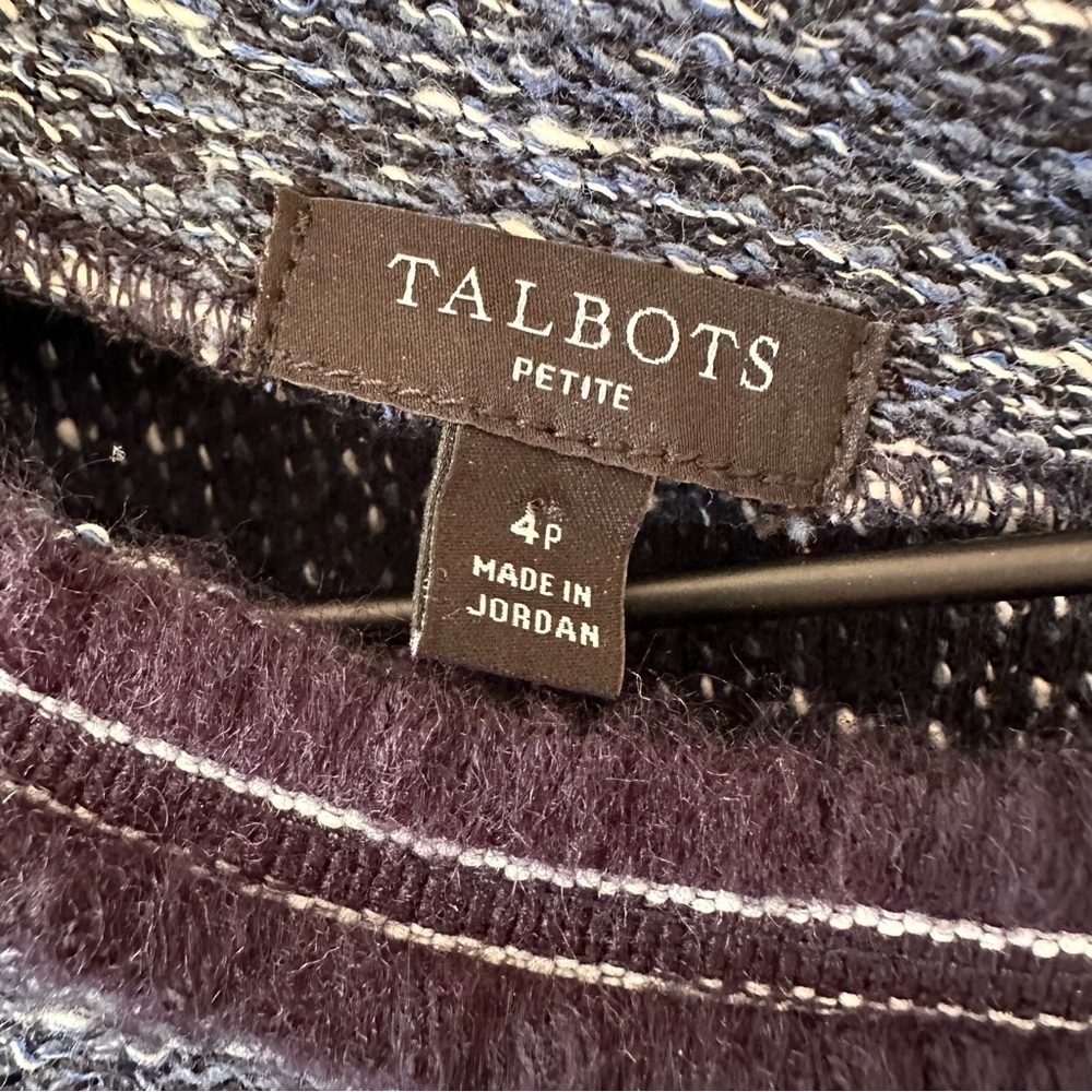 Talbots Tweed Shift Dress Womens 4 Petite Gold Buttons Front Pockets Scoop Neck - Picture 7 of 16